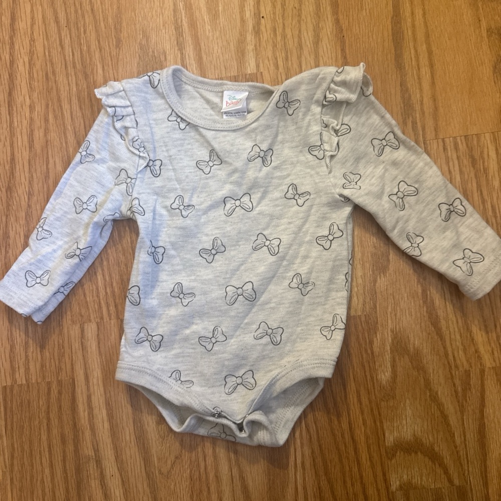 Disney Gray Bodysuit with Bow Pattern